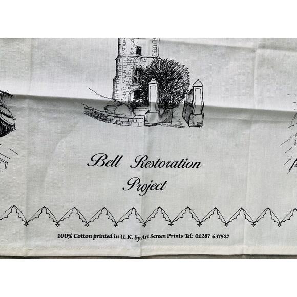 Set 3 Vintage All 100% Cotton DISH Tea TOWEL U.K. England Britain Salisbury Bell - Picture 3 of 16